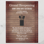 Grand Reopening Rustic Restaurant Crock Wood Flyer (Voorkant)