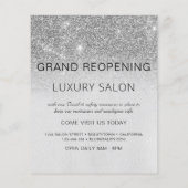 Grand Reopening Silver Modern Glitter Salon Flyer (Achterkant)