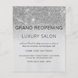 Grand Reopening Silver Modern Glitter Salon Flyer