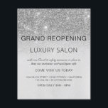 Grand Reopening Silver Modern Glitter Salon Flyer<br><div class="desc">Glam Silver Ombre Sparkle and Glitter Grand Reopening Glam Luxury Hair Salon, Beauty Store, Eyelashes, Nails, Makeup, Microblading, Hair Stylist, Lashes, Hair Stylist or Make Up Artist Business Flyer with custom add your business name and return address. This Simple Modern and elegant personalized design is perfect voor reopening your business...</div>
