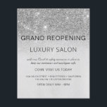 Grand Reopening Silver Modern Glitter Salon Flyer<br><div class="desc">Glam Silver Ombre Sparkle and Glitter Grand Reopening Glam Luxury Hair Salon, Beauty Store, Eyelashes, Nails, Makeup, Microblading, Hair Stylist, Lashes, Hair Stylist or Make Up Artist Business Flyer with custom add your business name and return address. This Simple Modern and elegant personalized design is perfect voor reopening your business...</div>