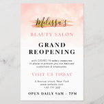 GRAND REOPENING | trendy gold pink beauty lounge Flyer<br><div class="desc">Announce your grand reopening with this lovely design with pink and white coña and black text. the text can be personalized.</div>