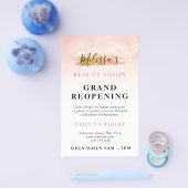 GRAND REOPENING | trendy gold pink beauty lounge Flyer (Enkel)