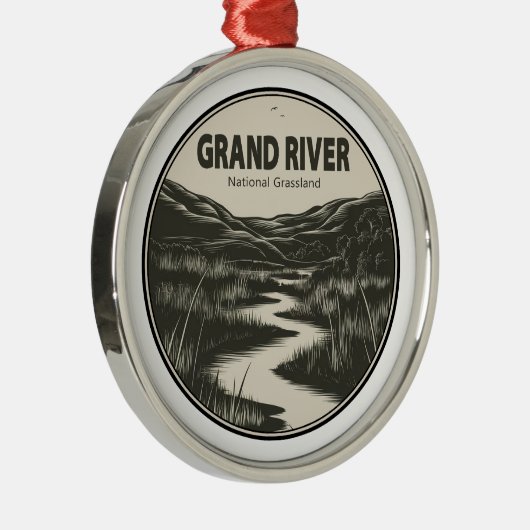 Grand River National Grassland Stream Metalen Ornament (Rechts)