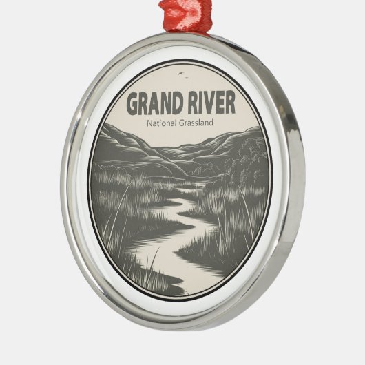 Grand River National Grassland Stream Metalen Ornament (Links)