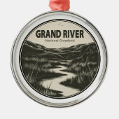 Grand River National Grassland Stream Metalen Ornament (Voorkant)