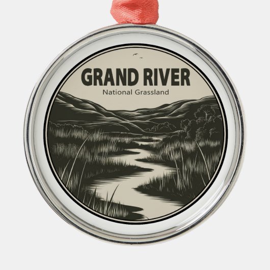 Grand River National Grassland Stream Metalen Ornament (Voorkant)