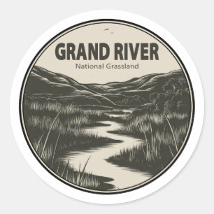 Grand River National Grassland Stream Ronde Sticker