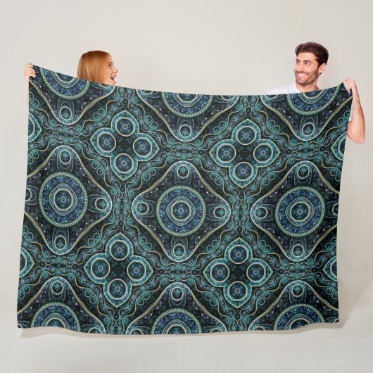 Grand Royal Julian Fractal Mandala Pattern Fleece Deken (In situ)