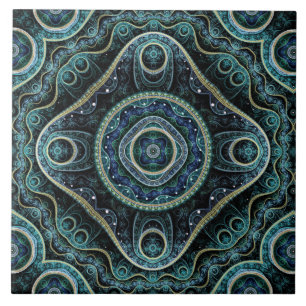 Grand Royal Julian Fractal Mandala Pattern Tegeltje