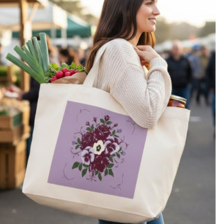 Grand Sac Fourre-tout Jumbo - Bouquet de Violettes Grote Tote Bag