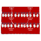 Grand Sake Cadeau Joyce Noël Cloches Rouge Groot Cadeauzakje (Voorkant)