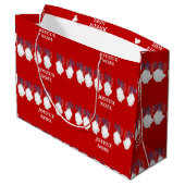 Grand Sake Cadeau Joyce Noël Cloches Rouge Groot Cadeauzakje (Achterkant Gekanteld)