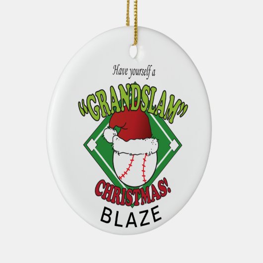 Grand Slam Baseball Kerstmis Keramisch Ornament (Rechts)