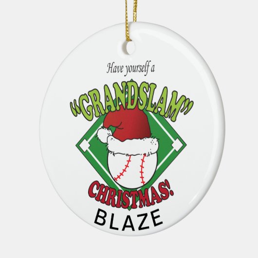 Grand Slam Baseball Kerstmis Keramisch Ornament (Links)