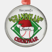 Grand Slam Baseball Kerstmis Metalen Ornament (Voorkant)