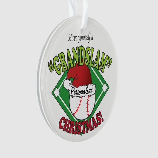 Grand Slam ⚾ Baseball Kerstmis Ornament (voorkant)