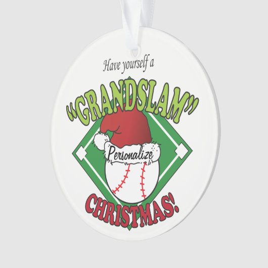 Grand Slam ⚾ Baseball Kerstmis Ornament (voorkant)