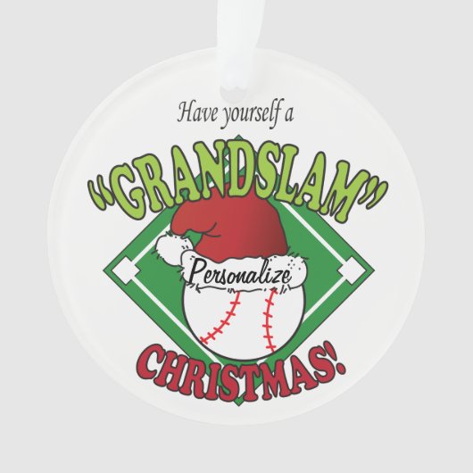 Grand Slam ⚾ Baseball Kerstmis Ornament (voorkant)