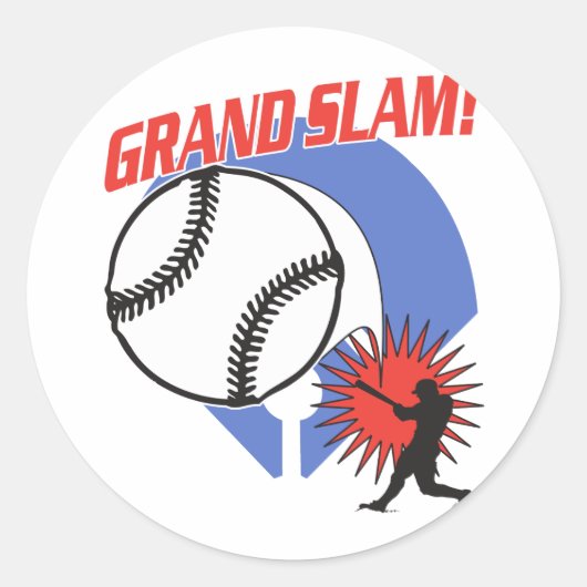 Grand Slam-honkbal Ronde Sticker (Voorkant)