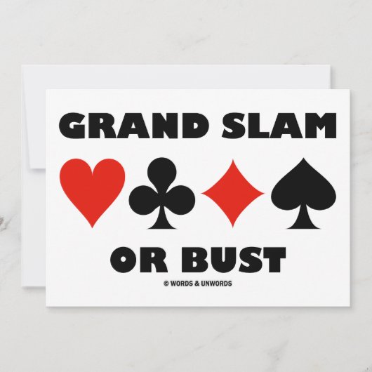 Grand Slam of Bust (Bridge Card Suits) Kaart (Voorkant)