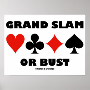 Grand Slam of Bust (Bridge Card Suits) Poster