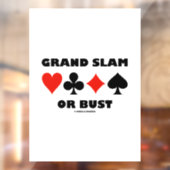 Grand Slam of Bust Bridge Game Vier kaartsleuven Raamsticker (Vel 2)