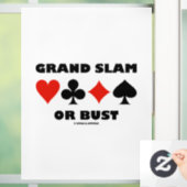 Grand Slam of Bust Bridge Game Vier kaartsleuven Raamsticker (Huis)