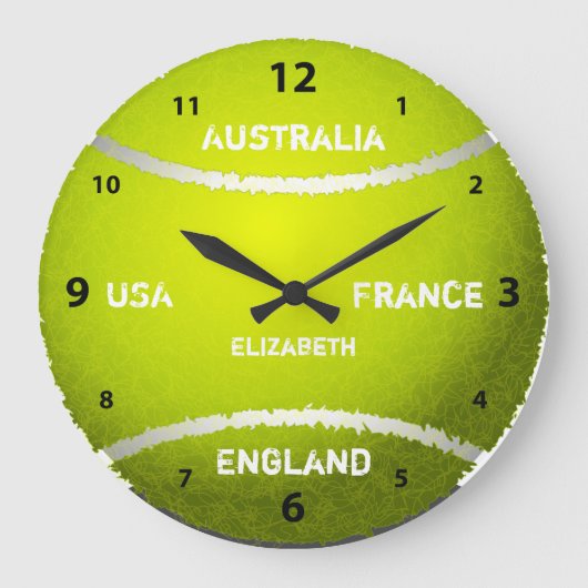 Grand Slam Tennis Ball Clock Grote Klok (Voorkant)