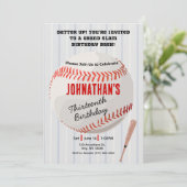 Grand Slam Verjaardagsfeest - Baseball Uitnodiging (Staand voorkant)