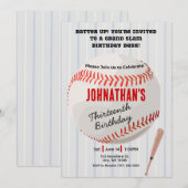 Grand Slam Verjaardagsfeest - Baseball Uitnodiging (Voorkant / Achterkant)