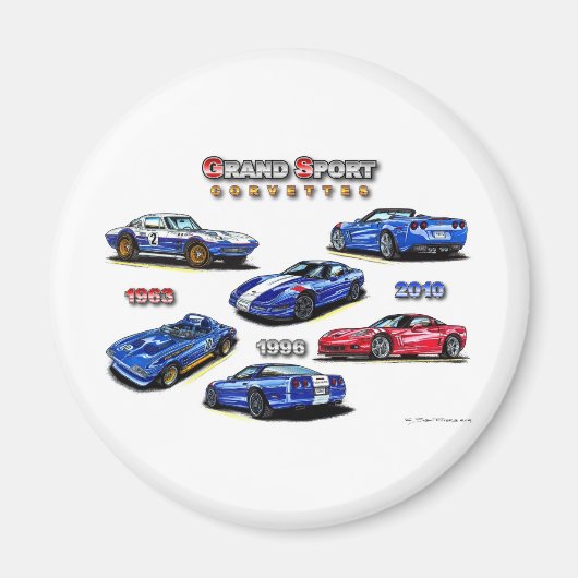 Grand Sport Corvettes 1963, 1996, 2010 Magneet (Voorkant)