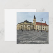 Grand Square, (Piaţa Mare), Sibiu, Roemenië op een Feestdagenkaart (Voorkant / Achterkant)