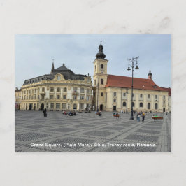 Grand Square, (Piaţa Mare), Sibiu, Roemenië op een Feestdagenkaart