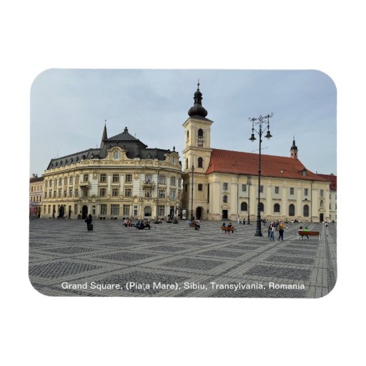 Grand Square, (Piaţa Mare), Sibiu, Roemenië op een Magneet (Horizontaal)