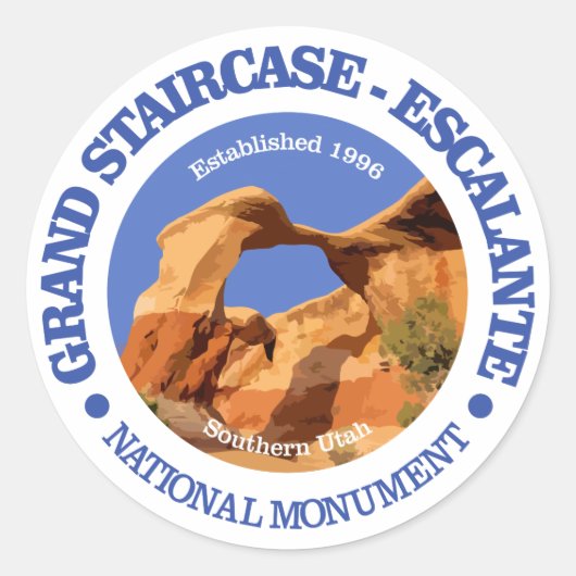 Grand Staircase - Escalante National Monument Ronde Sticker (Voorkant)