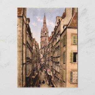 Grand Street, St. Malo, Franse vintage Photochrom Briefkaart