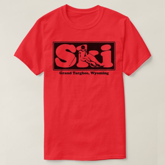 Grand Targhee, Wyoming SKI Grafisch voor het Skien T-shirt (Design voorkant)