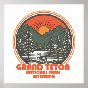 Grand Teton bergen Nationaal Park Wyoming Poster