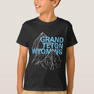 Grand teton bergtoppen wyoming minimalistische lij t-shirt