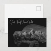 Grand Teton Bizon dubbele blootstelling Briefkaart (Voorkant / Achterkant)