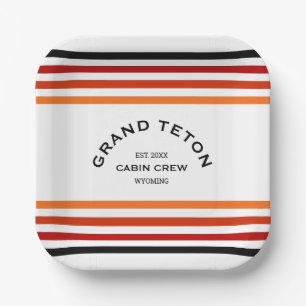 Grand Teton Cabin Club Aangepaste Kuif Park Streep Papieren Bordje