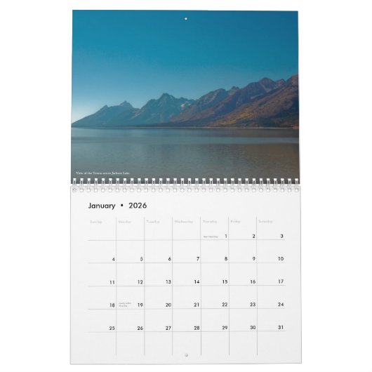 Grand Teton en Yellowstone Calendar Kalender (Jan 2026)