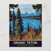 Grand Teton, Jackson Lake, Reizen Briefkaart (Voorkant)