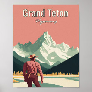 Grand Teton Minimalist  Art Travel poster