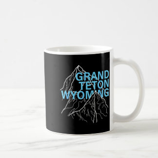 Grand teton mountain peaks wyoming minimalist line koffiemok