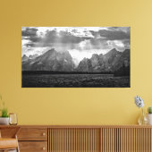Grand Teton Mountain Range in Black and White Canvas Afdruk (Insitu (Woonkamer))