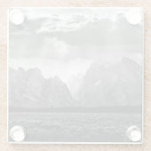 Grand Teton Mountain Range in Black and White Glazen Onderzetter (Achterkant)