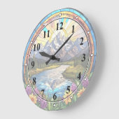 Grand Teton Mountains Faux Glas in lood Mountain Grote Klok (Hoek)