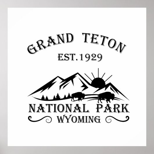 Grand Teton mountains National Park Wyoming Poster (Voorkant)